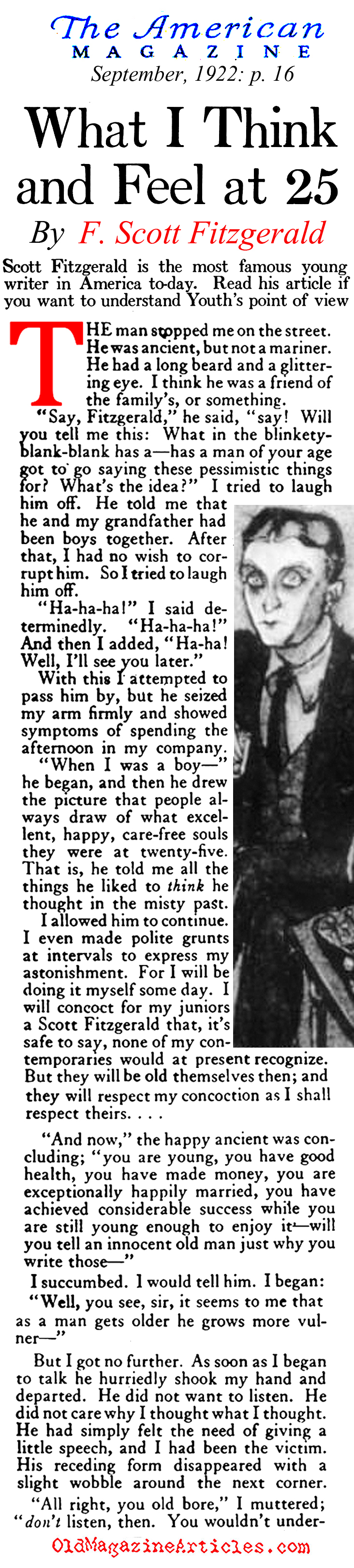 F. Scott Fitzgerald at Twenty-Five (The American Magazine, 1922)